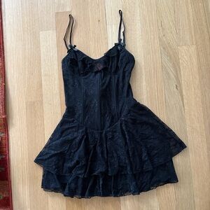 Edikted Black Lace Prom Dress